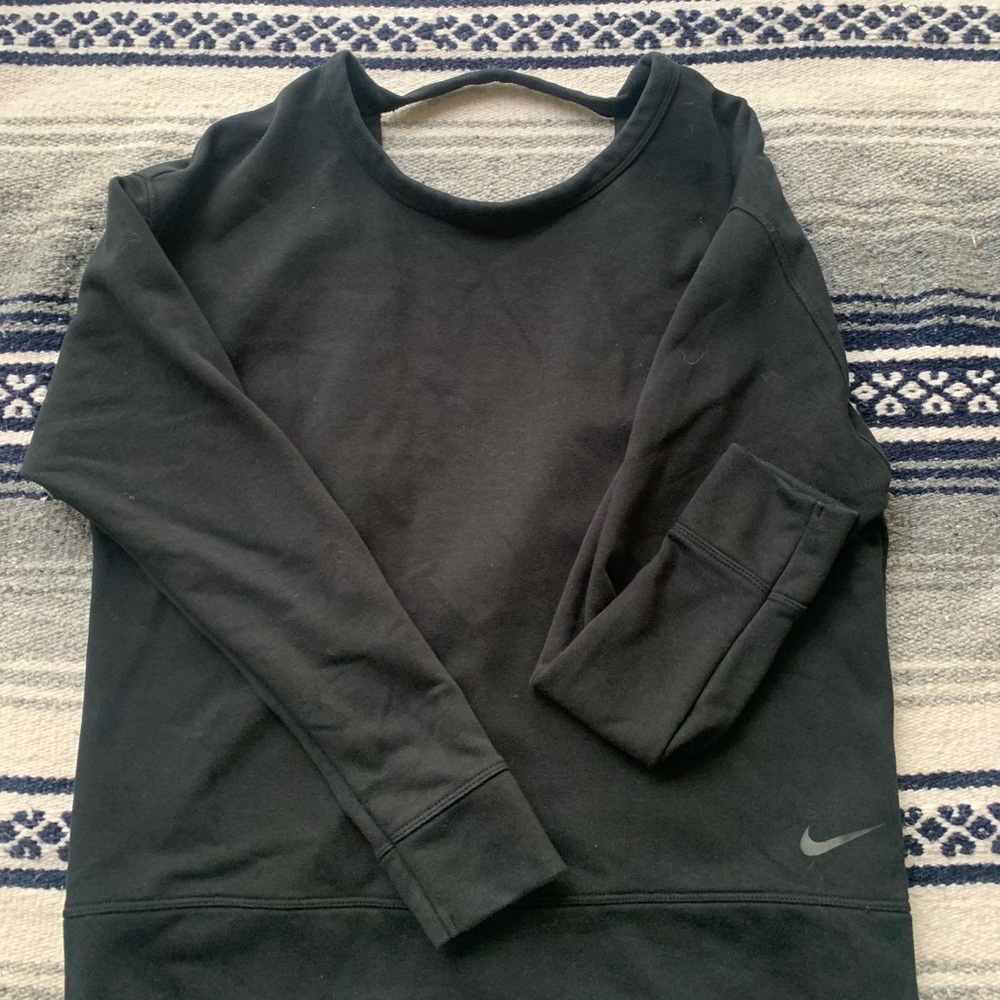 Nike Women Black Sweatshirt Open Back Size Small